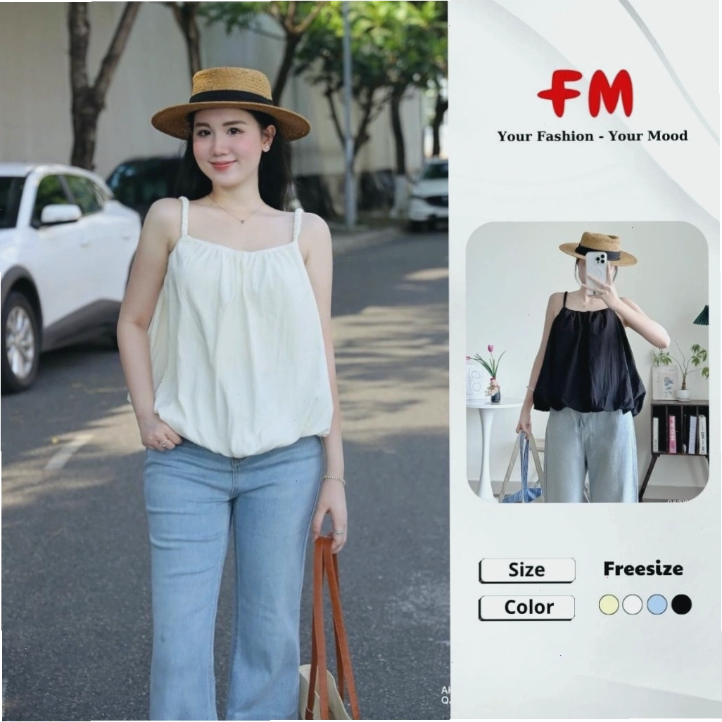 Áo 2 dây nữ FM Style nhún ngực