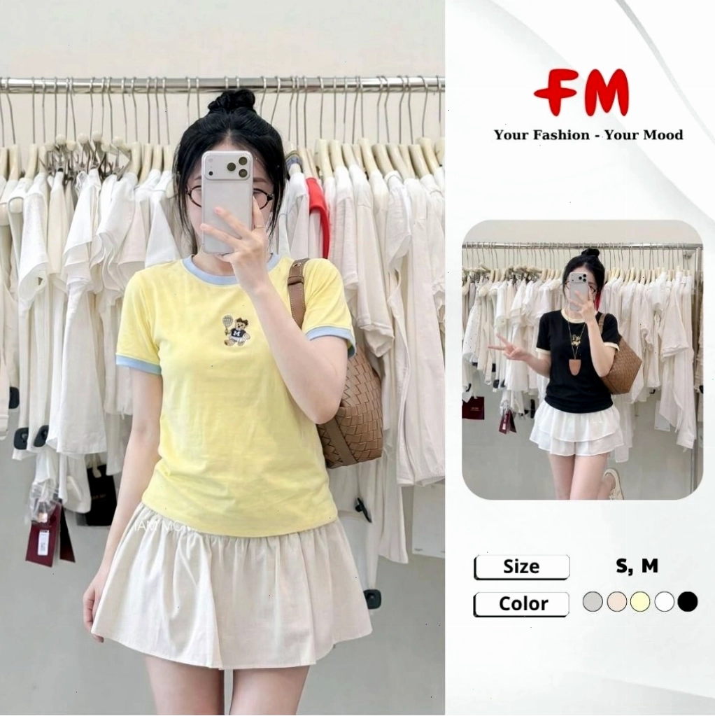 Áo thun nữ Korea thêu gấu FM Style