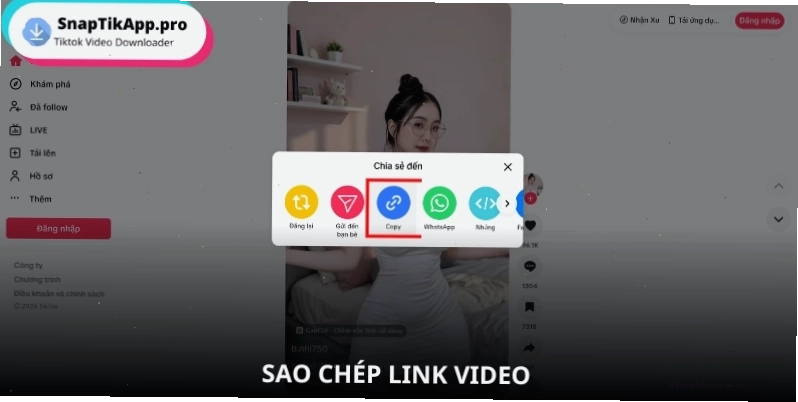 Bước 1: Sao chép liên kết video TikTok trên máy tính