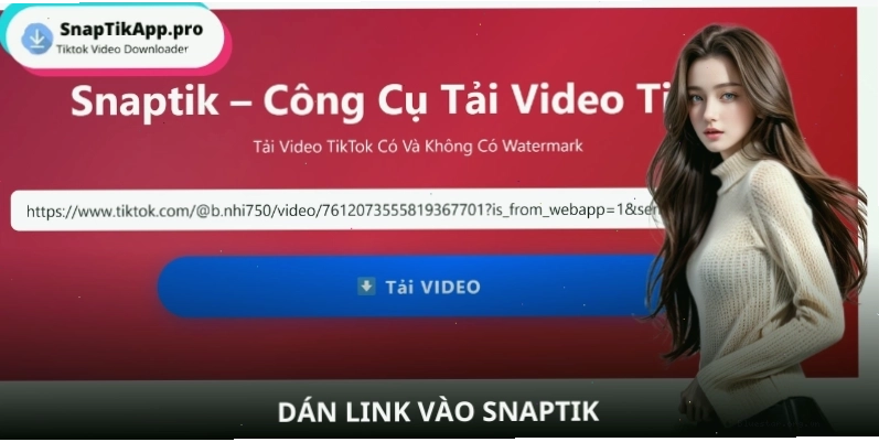 Bước 2: Dán liên kết vào ô nhập liệu trên SnapTik