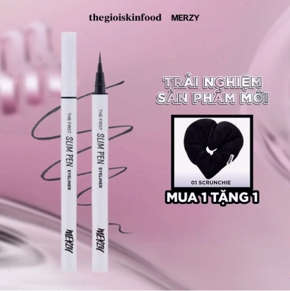 Bút Kẻ Mắt Merzy Siêu Mảnh, Bền Màu, Lâu Trôi The First Slim Pen Eyeliner 0.45g