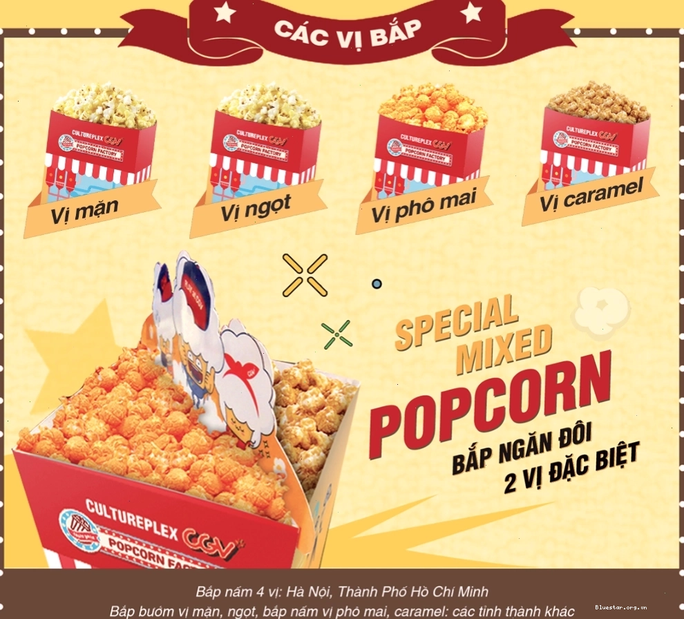 Các loại bắp tại CGV