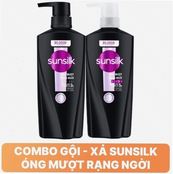 Dầu gội 337ml và dầu xả 354ml Sunsilk óng mượt rạng ngời