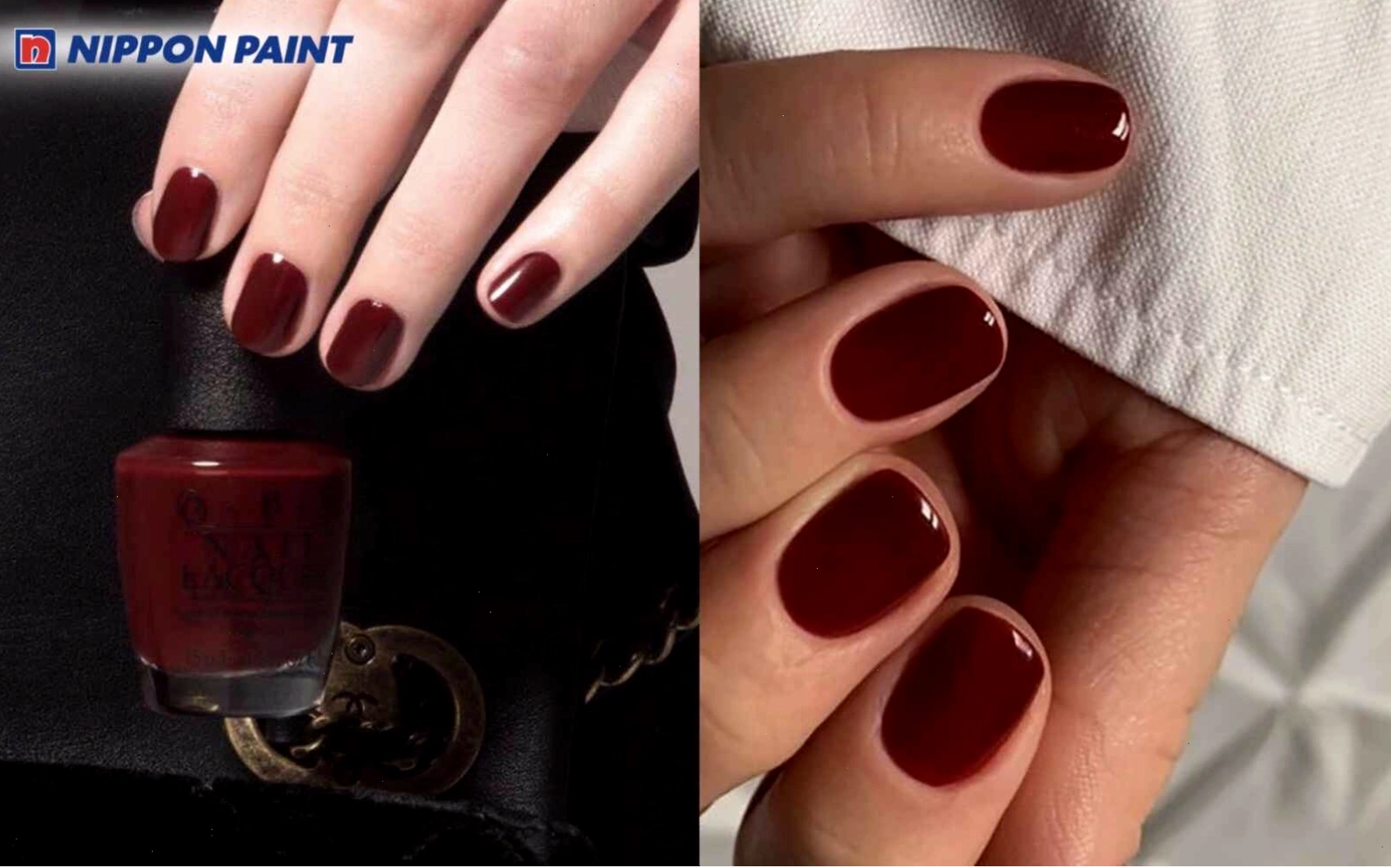 Đỏ đô ứng dụng cho màu sơn móng tay giúp tăng cảm giác cao cấp