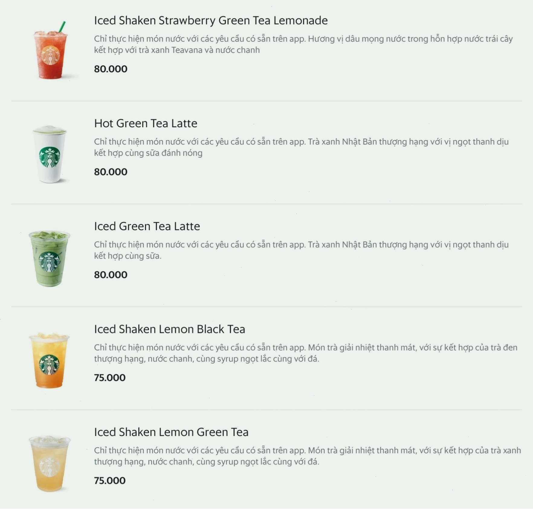 Đồ uống Starbucks theo mùa