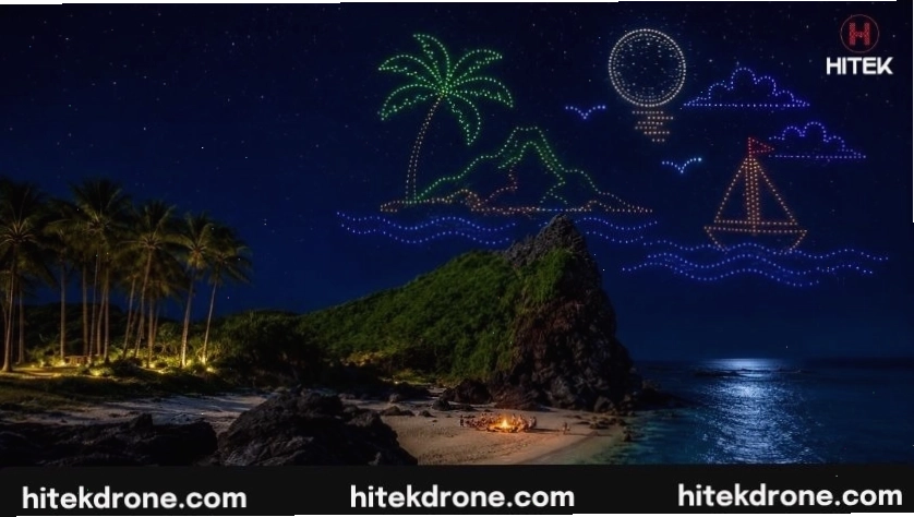 Drone Light Show Quảng Ngãi bắt đầu với hàng trăm drone cất cánh