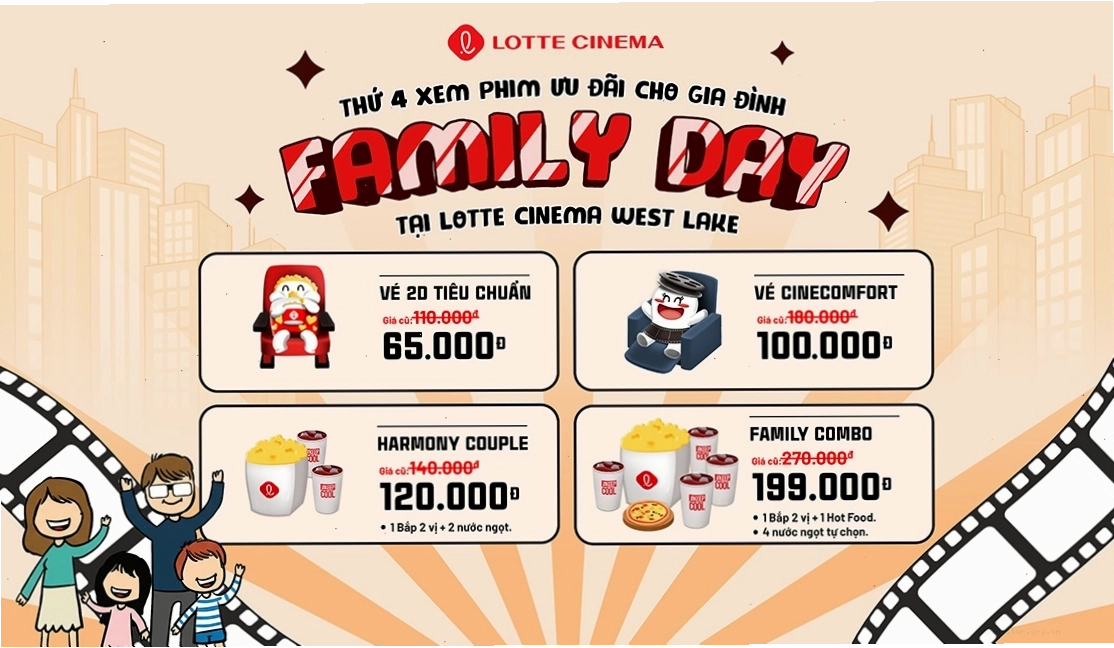 Family Day - Thứ 4 ưu đãi tại Lotte Cinema