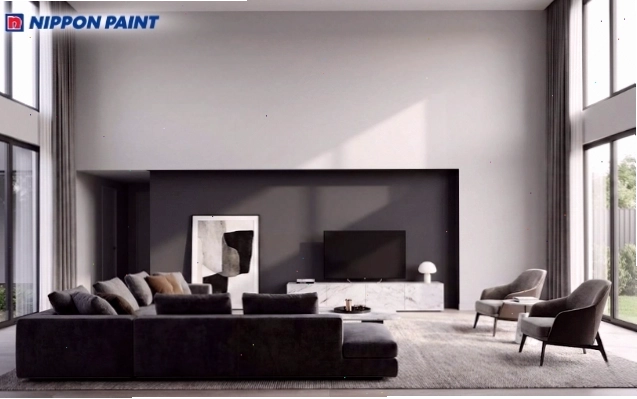 Ghi xám và kết hợp nội thất đen mang đến sự sang trọng