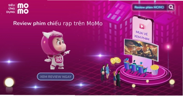 Giao diện MoMo Cinema với các đánh giá phim nổi bật