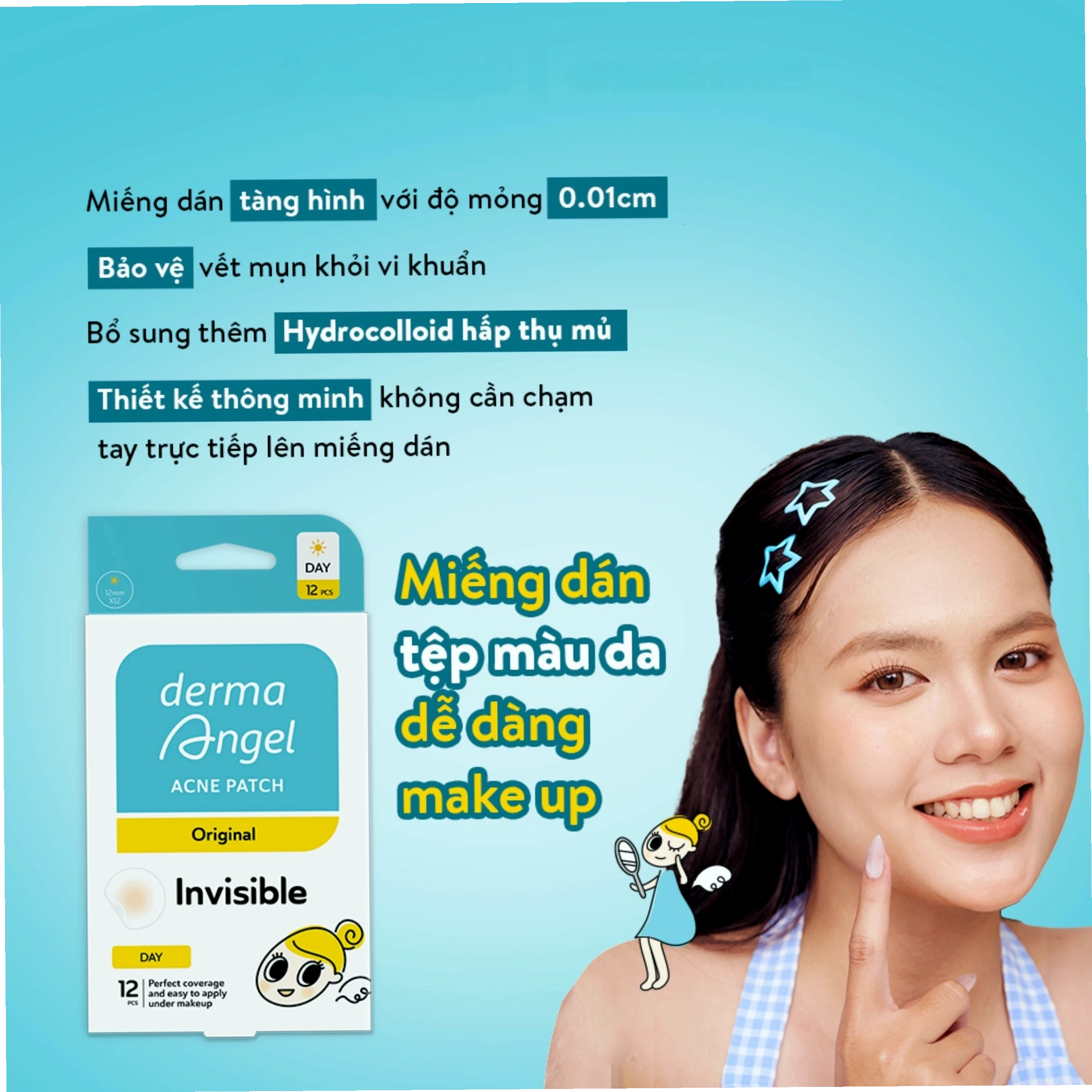Hiệu quả làm sạch mụn của miếng dán Derma Angel