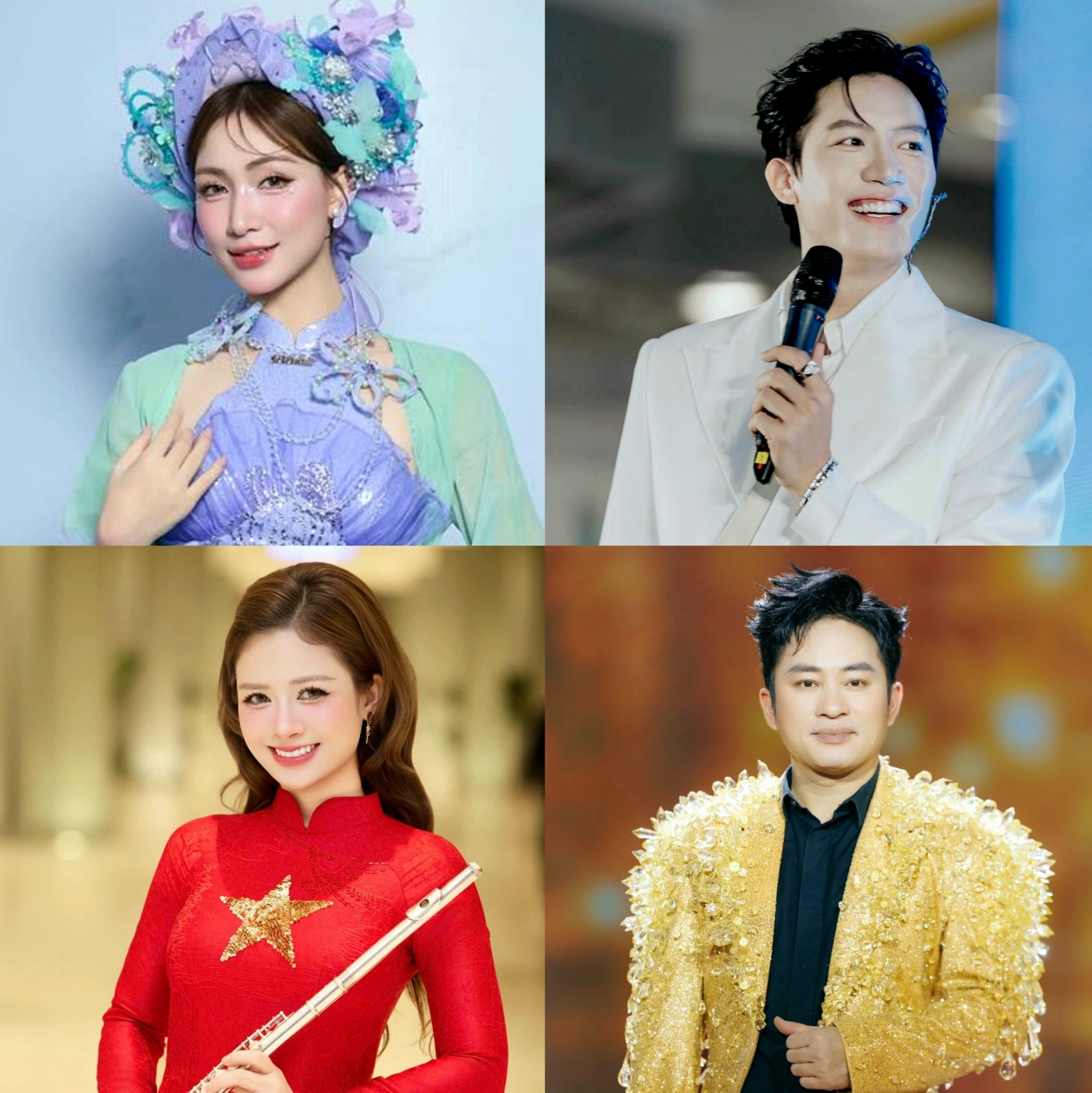 Hòa Minzy, Anh Tú, Dương Hoàng Yến và Tùng Dương biểu diễn tại Concert Âm vang Tổ quốc