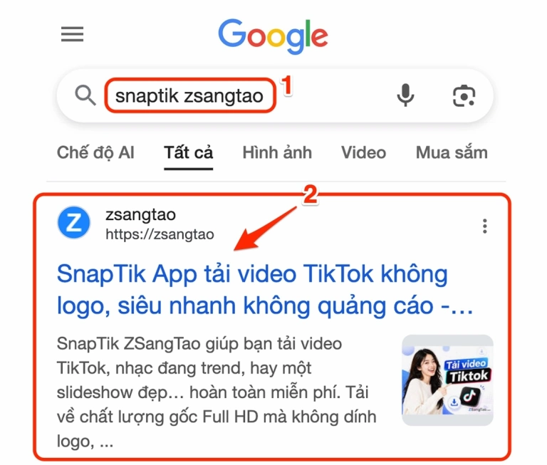 Hướng dẫn tải video TikTok không logo với SnapTik phiên bản 2026