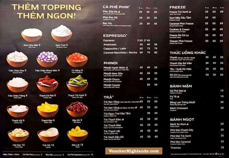 Khám phá menu Highlands Coffee 2026: Trải nghiệm đa dạng hương vị
