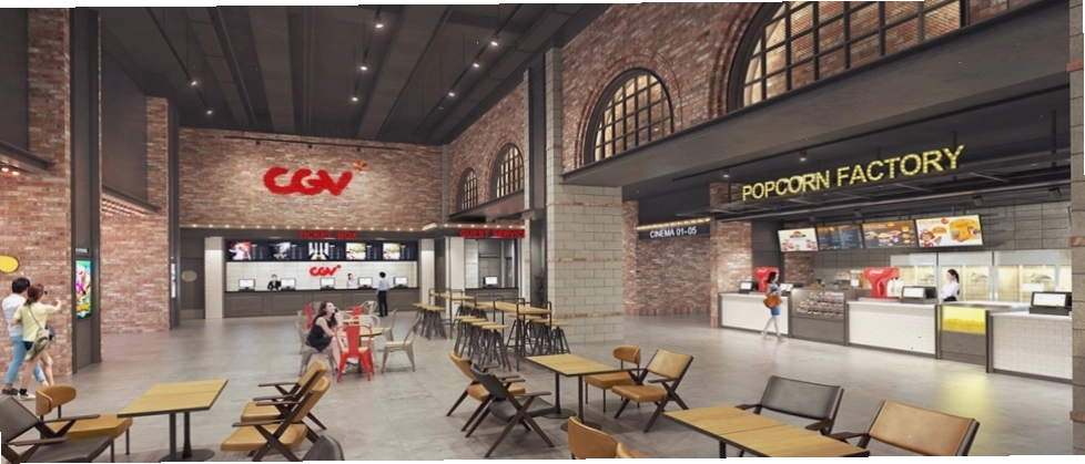 Không gian sảnh chờ hiện đại tại CGV Vincom Đà Nẵng