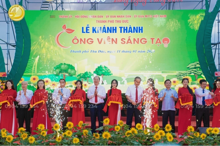 Không gian xanh mát tại Công viên Sáng Tạo Thủ Thiêm