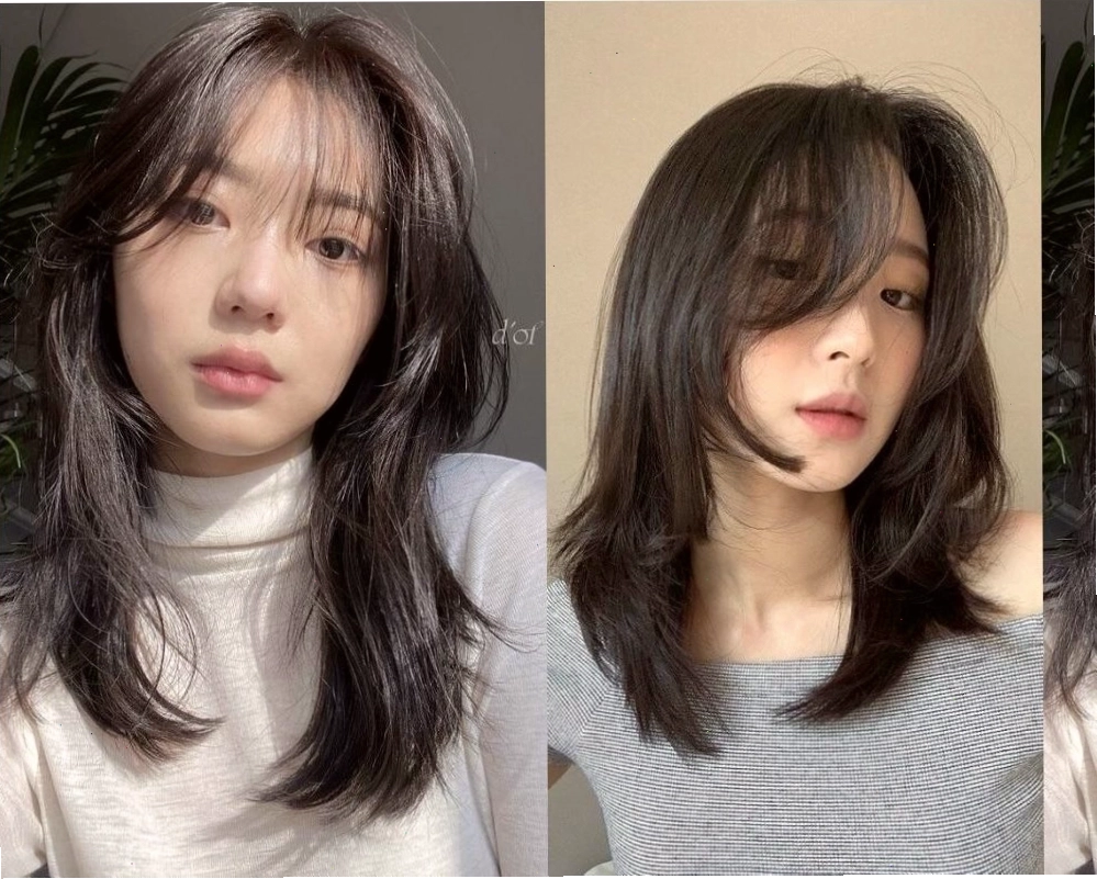 Kiểu tóc wolf cut mái bay thanh lịch