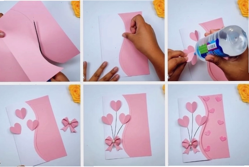 Làm thiệp 20/11 hình trái tim đơn giản từ giấy A4