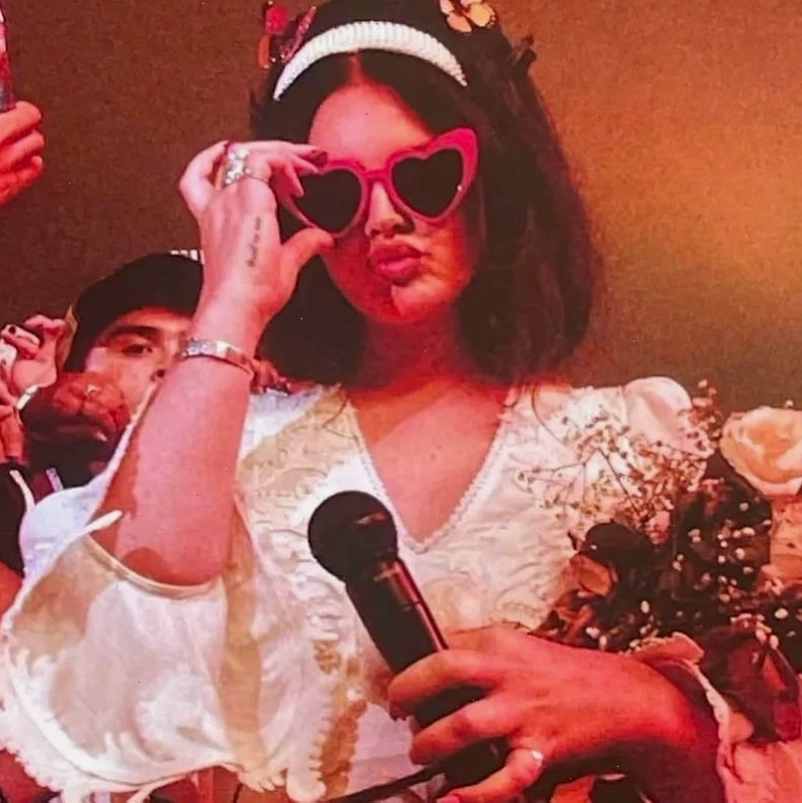 Lana Del Rey trong một buổi biểu diễn, thể hiện phong cách vintage đặc trưng