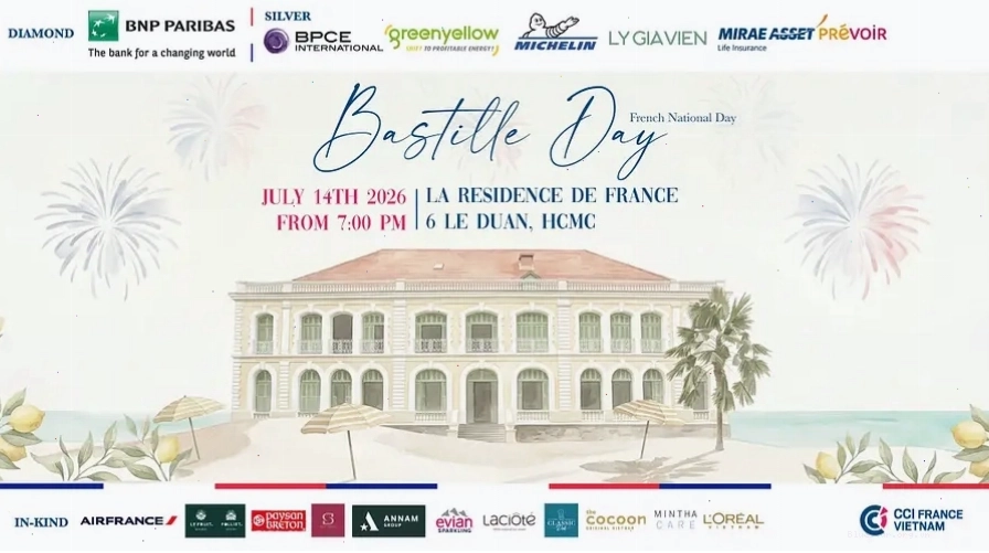 Lễ kỷ niệm Bastille Day tại Nhà Trắng Pháp ở TP.HCM