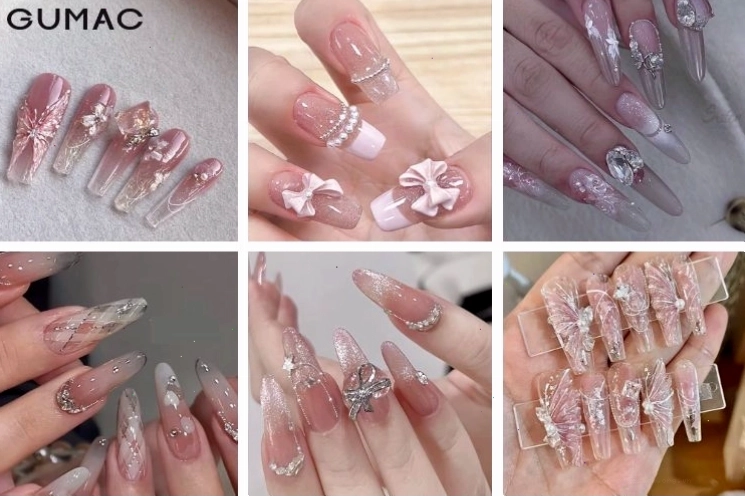 Mẫu nail thạch đính đá sang trọng và quyến rũ