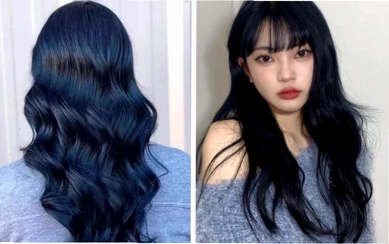 Màu tóc xanh đen trầm tinh tế, ánh xanh nổi bật dưới nắng, sang trọng và bí ẩn