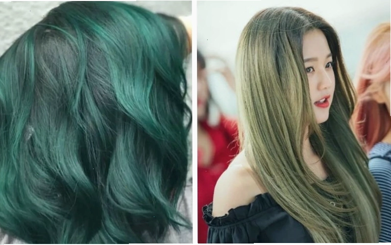 Màu tóc xanh rêu cá tính, lấy cảm hứng từ phong cách Hàn Quốc, trẻ trung và năng động