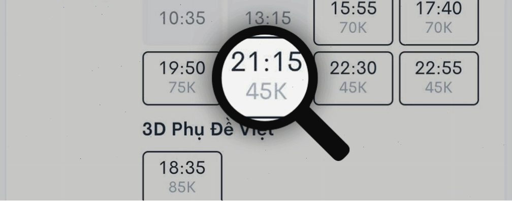 Minh họa bảng giá vé xem phim tại rạp