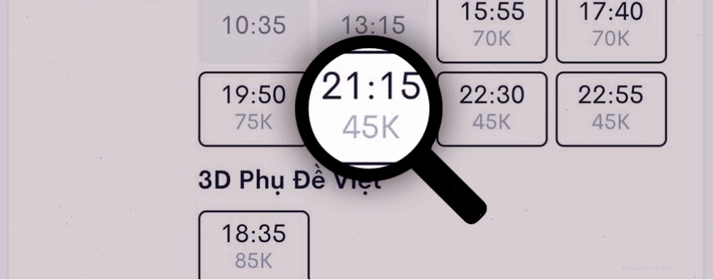 Minh họa giao diện mua vé xem phim trực tuyến