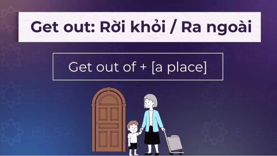 Minh họa nghĩa 'Rời khỏi / Ra ngoài' của 'Get out'