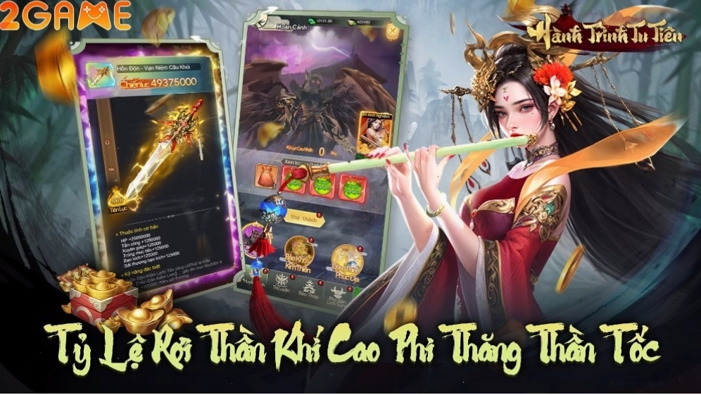 Minh họa nhân vật đang thực hiện kỹ năng trong game tu tiên