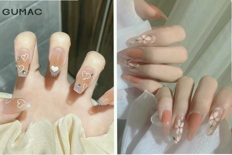 Móng tay sơn thạch màu cam đào tôn da rạng rỡ