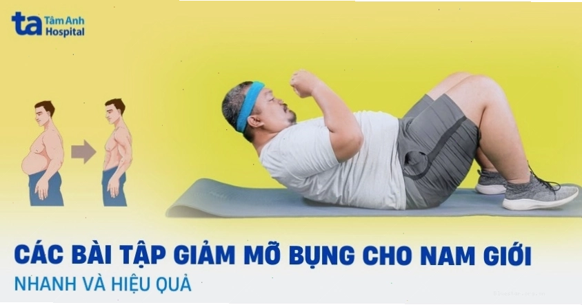 Nam giới thực hiện bài tập giảm mỡ bụng với tạ