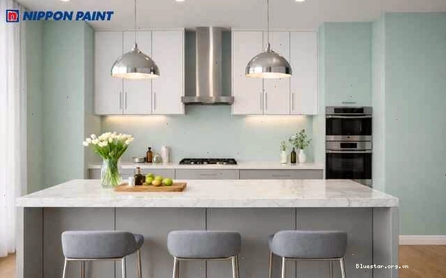 Nét đẹp tinh tế từ sự tương phản giữa bề mặt sơn mịn và phụ kiện kim loại sáng