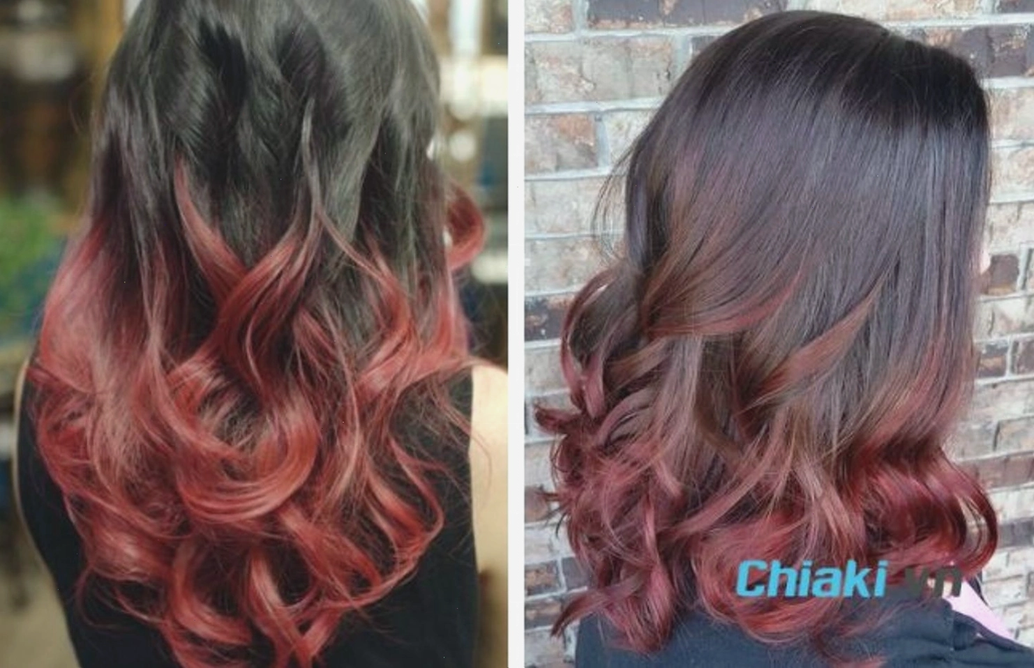 Nhuộm tóc ombre nâu đỏ