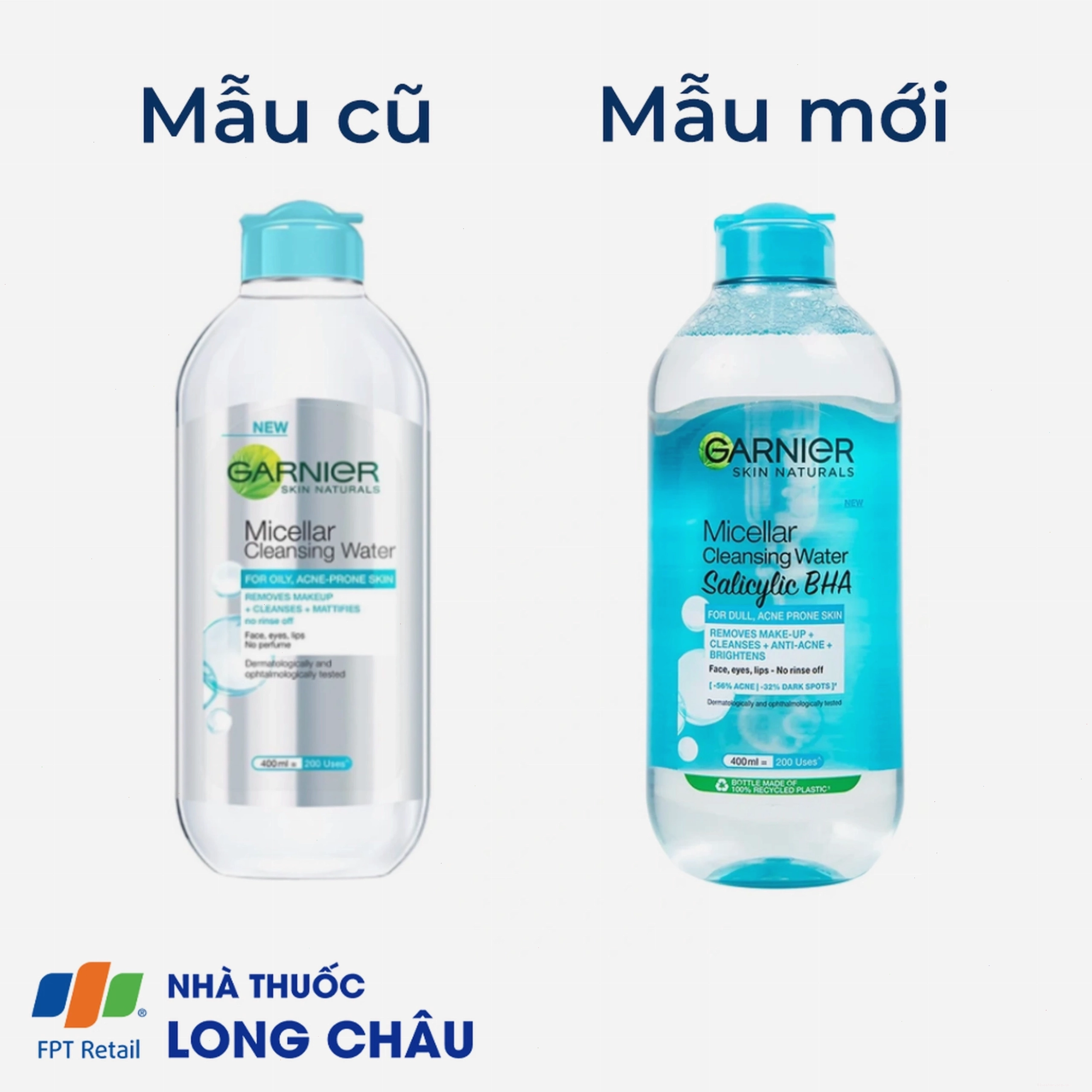 Nước tẩy trang Garnier Skin Naturals Micellar Cleansing Water cho da dầu mụn