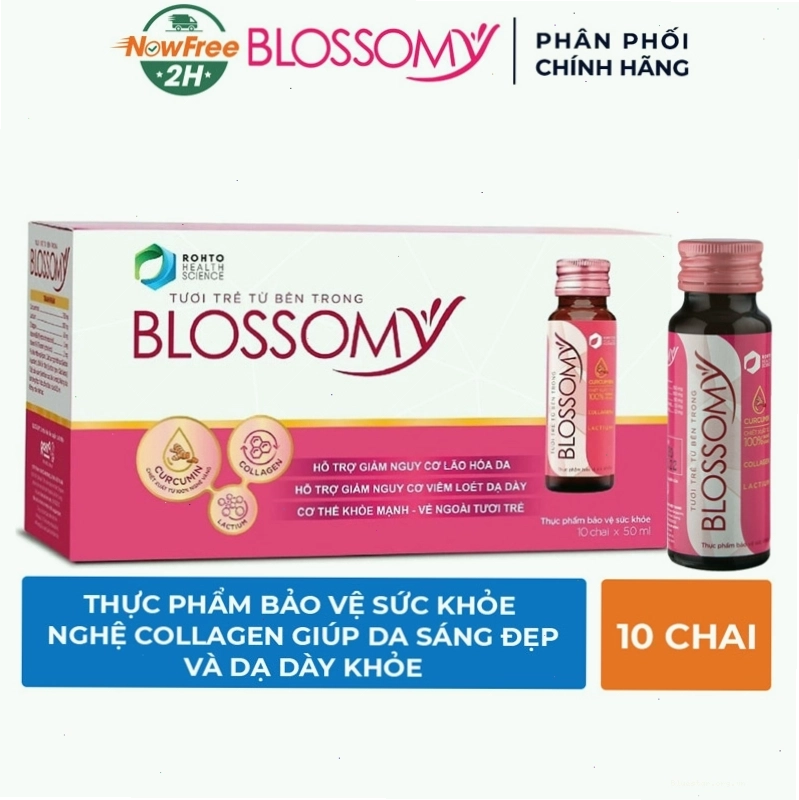 Nước uống đẹp da Blossomy - ví dụ về collagen dạng nước Nhật Bản