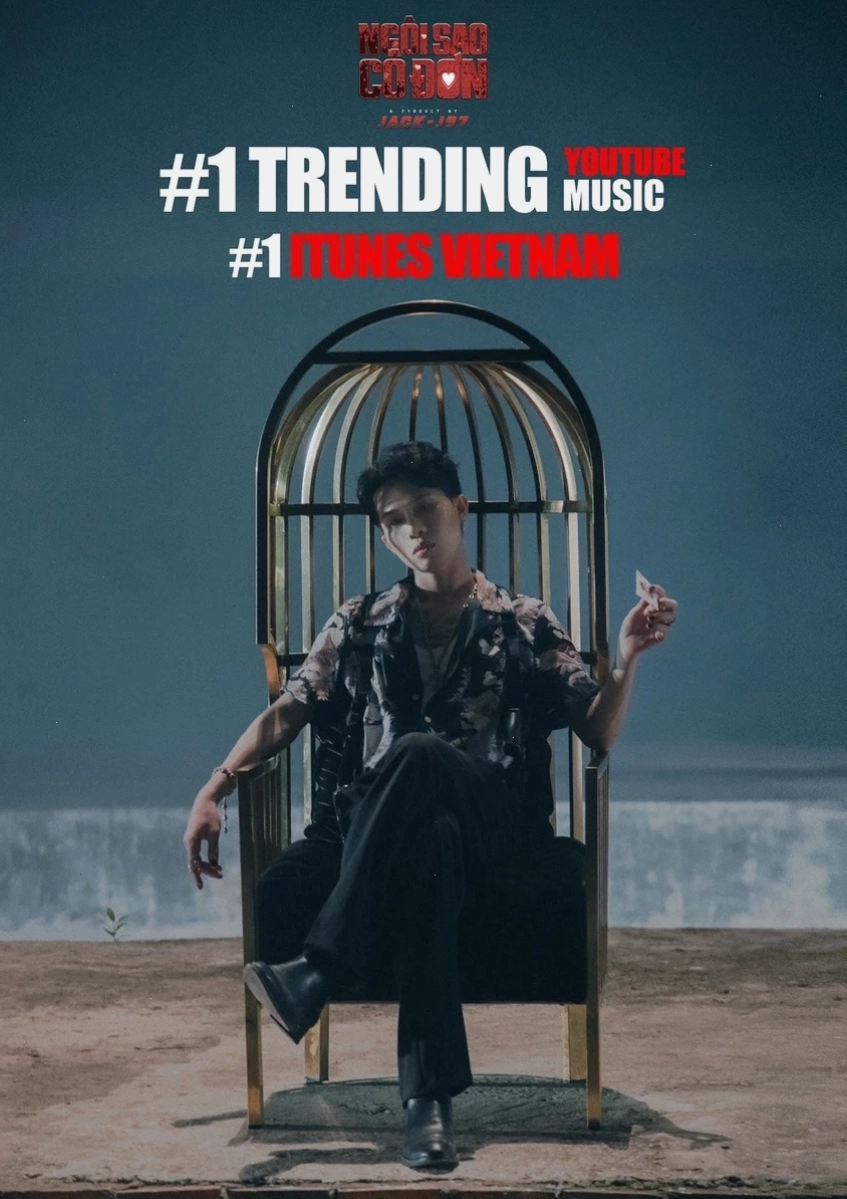 Poster ăn mừng của Jack sau khi đạt thành tích No.1 mục âm nhạc thịnh hành của Youtube