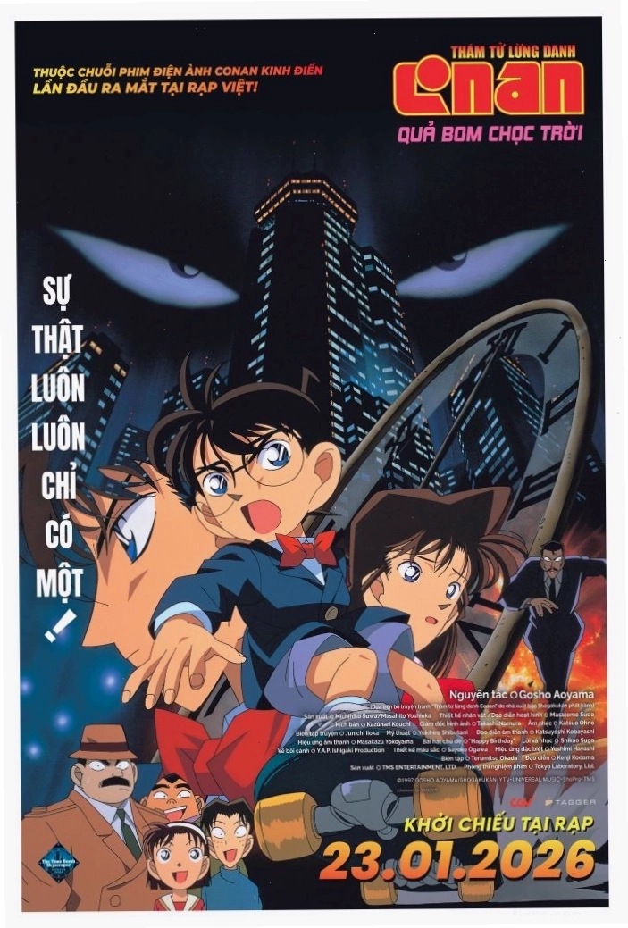Poster phim Thám Tử Lừng Danh Conan Movie 1 Quả Bom Chọc Trời