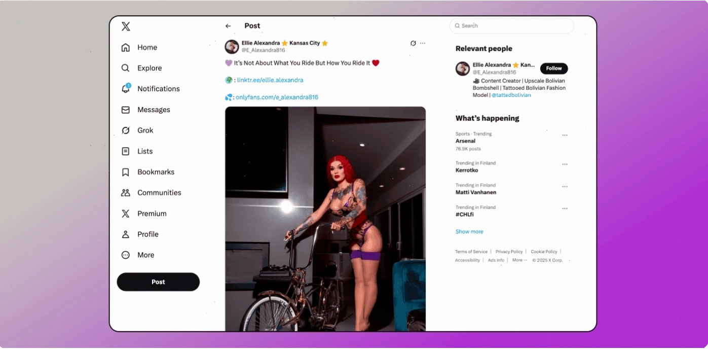 Quảng bá OnlyFans trên mạng xã hội X (Twitter)