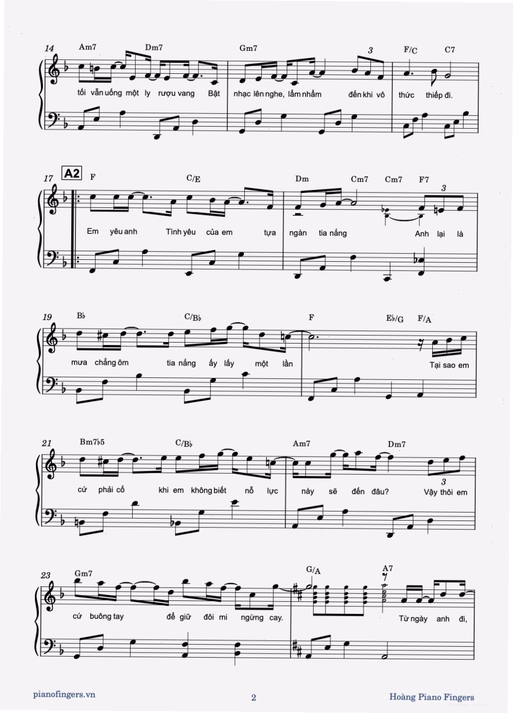 Sheet piano Rồi Em Sẽ Gặp Một Chàng Trai Khác