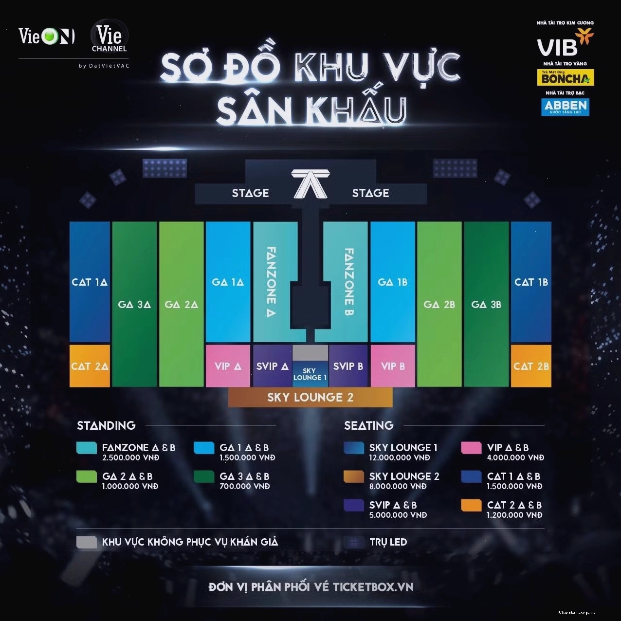 Sơ đồ chính thức concert Anh Trai "Say Hi" D-5 với sân khấu ngang