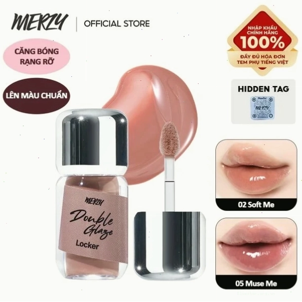 Son Bóng Merzy Khóa Màu 2 Lớp Double Glaze Locker 3.8g