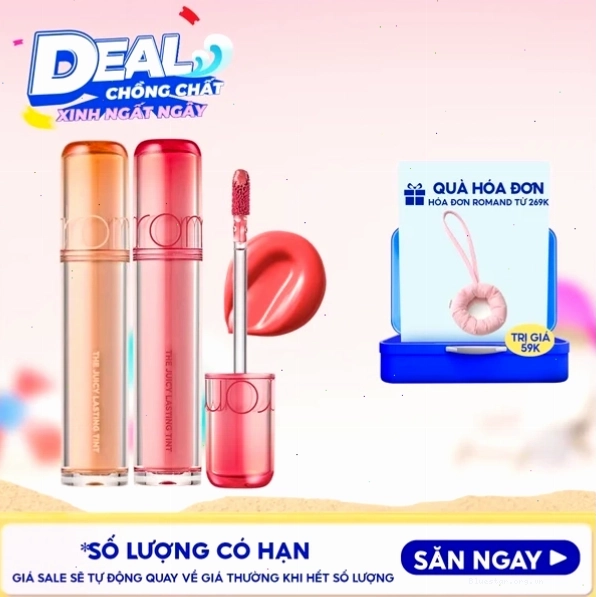 Son Tint Lì Romand Căng Bóng The Juicy Lasting Tint với nhiều lựa chọn màu sắc