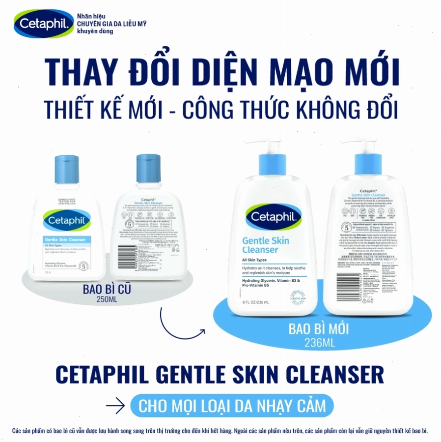 Sữa rửa mặt Cetaphil Gentle Cleanser chai 236ml