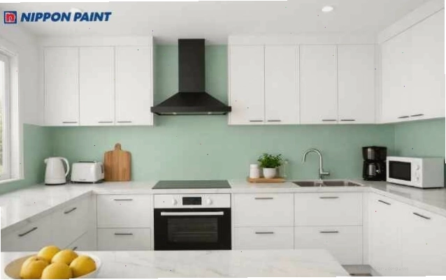 Tạo cảm giác sạch sẽ và tươi mới cho khu vực nấu nướng gia đình