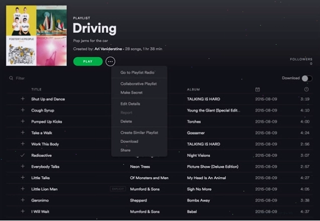 Tạo và tải xuống các playlist nhạc yêu thích trên Spotify để nghe offline