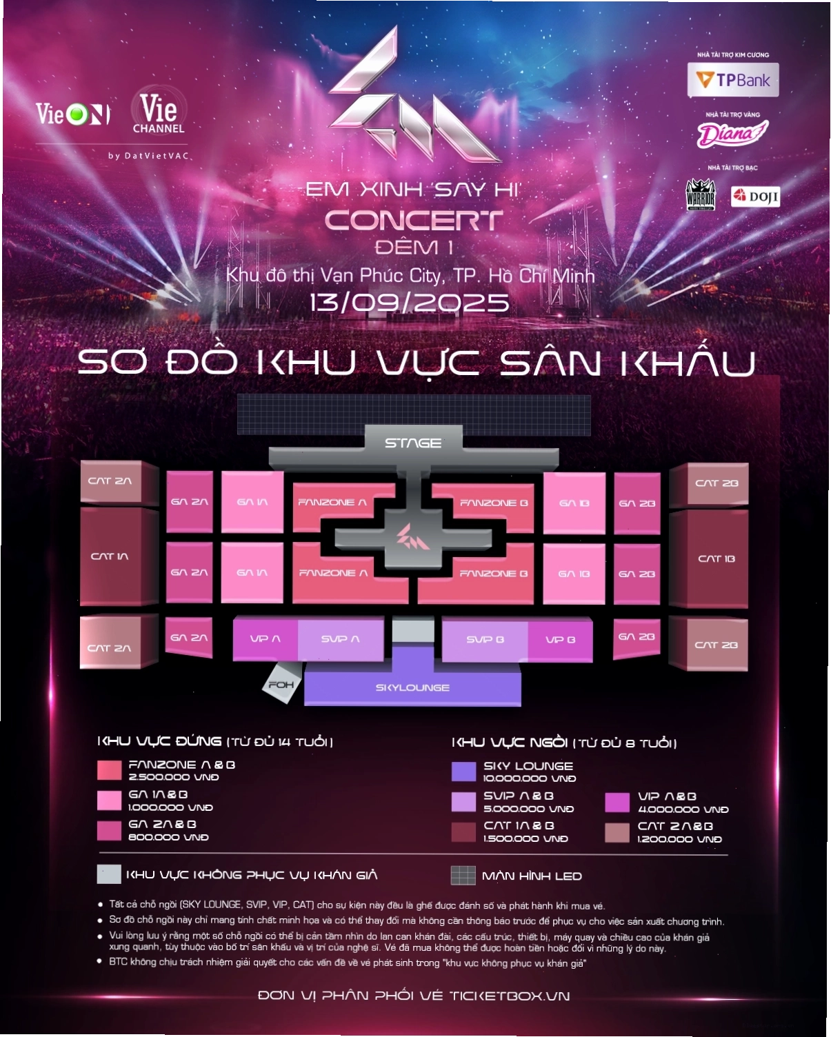 Thông tin vé concert Em Xinh Say Hi trên Ticketbox