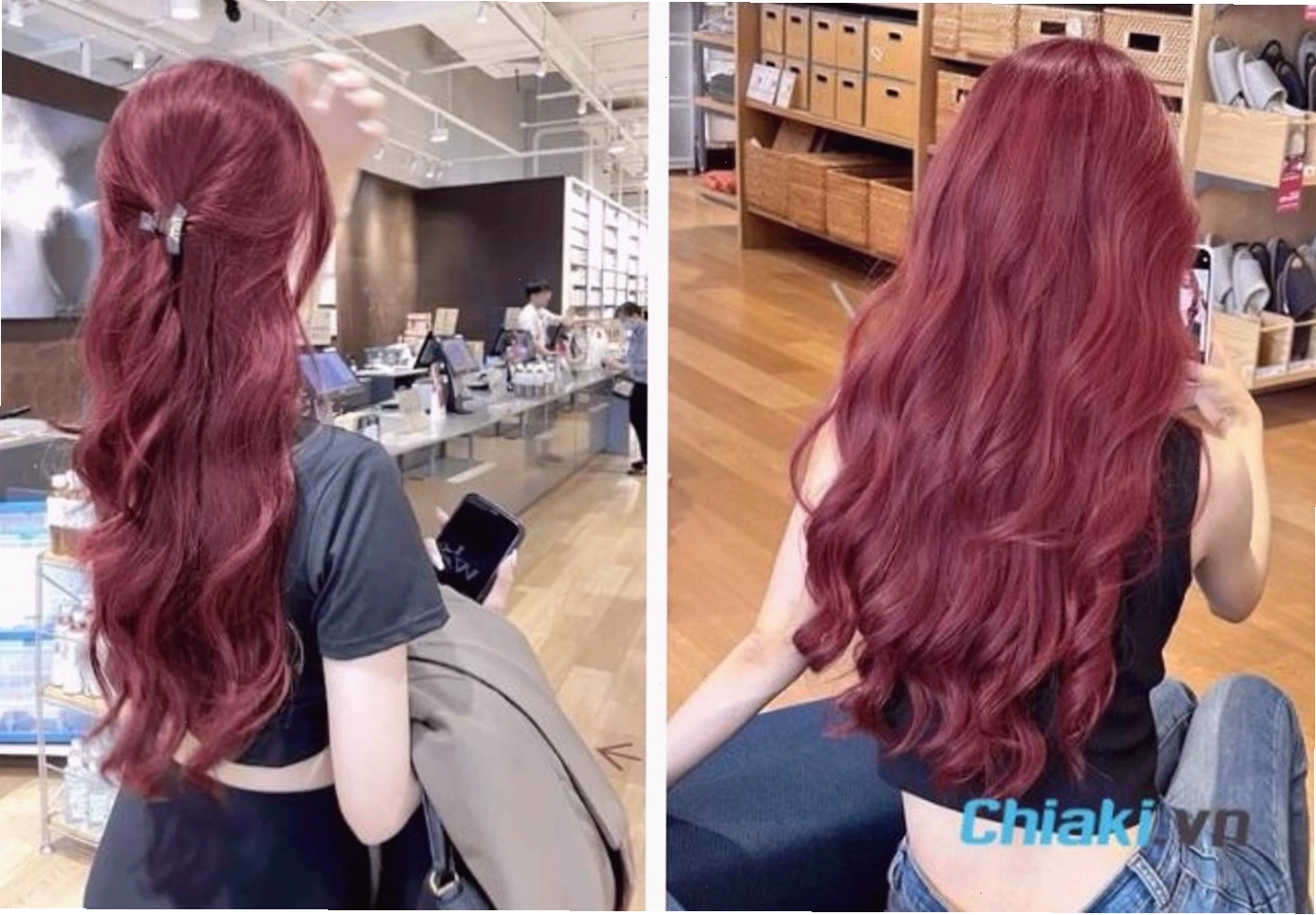Tóc màu nâu đỏ cherry là sự pha trộn giữa đỏ cherry và nâu trầm