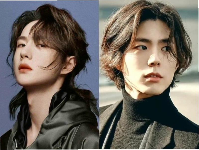 Tóc mullet hai mái nam với phần mái bồng bềnh