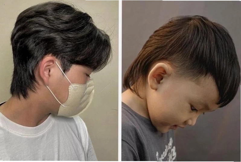 Tóc mullet nam ngắn nhuộm màu fade ấn tượng